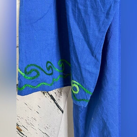 Laddi Embroidered Tunic Coverup Blue OS - Picture 4 of 7